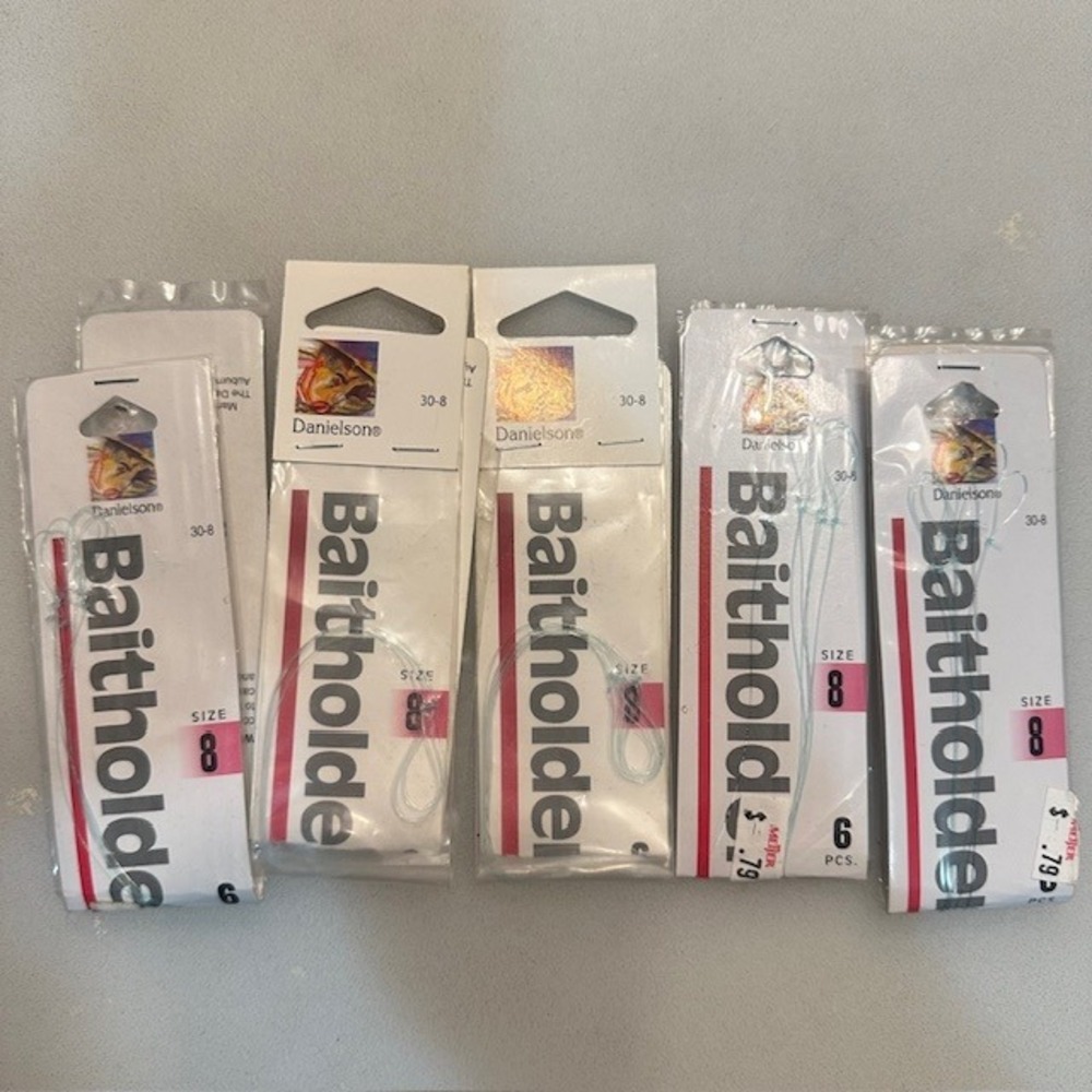 Danielsons Baitholder Hooks Size 8 30-8‎ Fishing Tackle Set 5 Pairs